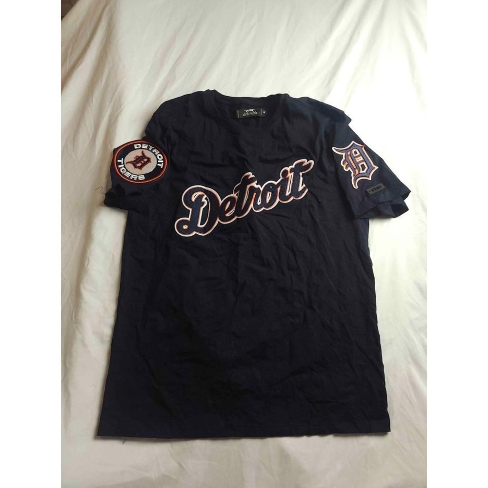 Pro Standard Navy Detroit Tigers Team Logo T-Shirt Mens XL Black Short‎ Sleeve